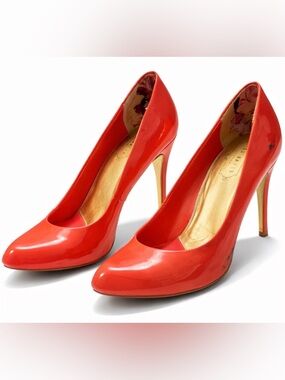 Ted Baker London Melon Leather Heels | UK 6.5 / US 8.5 | Coral Pink Pump